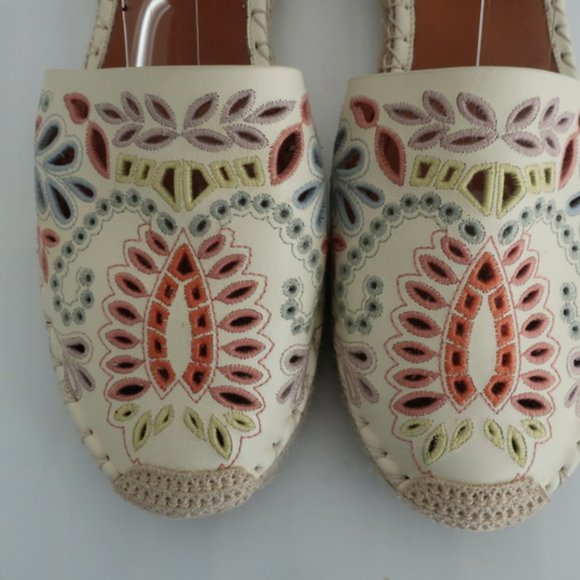 Valentino A Jour Espadrille Flats Ivory Laser Cut - Picture 2 of 8